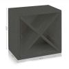 Stackable 12 Bottle Wine Rack in Charcoal Black Wood Finish
