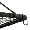 Black Metal Rectangular Pot Rack with 12 Hanging Hooks   Holds up to 40 lbs.