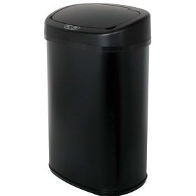 Black 13 Gallon Kitchen Trash Can with Touch Free Motion Sensor Lid