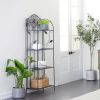 Black Metal 4 Shelf Kitchen Dining Bakers Rack Plant Stand Bookcase Storage Unit