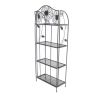 Black Metal 4 Shelf Kitchen Dining Bakers Rack Plant Stand Bookcase Storage Unit