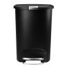 Black 13 Gallon Kitchen Trash Can with Foot Pedal Step Lid