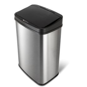 Black Top 13 Gallon Stainless Steel Kitchen Trash Can with Motion Sensor Lid