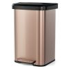 13 Gallon Copper Gold Stainless Steel Step Trash Can with Soft Close Lid