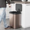 13 Gallon Copper Gold Stainless Steel Step Trash Can with Soft Close Lid