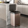 13 Gallon Copper Gold Stainless Steel Step Trash Can with Soft Close Lid