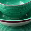 12 Piece Stoneware Dinnerware Set in Red Blue Green Yellow   Service for 4