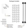 Set of 2   Black Metal Wall Mounted Pot Rack with 20 Hanging Hooks