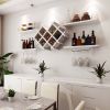White 5 Piece Wall Mounted Wine Rack Set with Storage Shelves