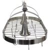 Rustic 2 Light 10 Hook Ceiling Mounted Hanging Pot Rack in Brushed Nickle