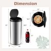 8 Gallon Stainless Steel Motion Sensor Trash Can Kitchen Home Office Waste Bin
