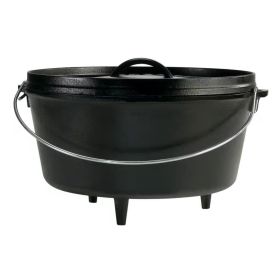8 Quart Deep Seasoned Cast Iron Dutch Oven with Lid and Metal Handle