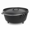 6 Quart Durable Cast Iron Dutch Oven with Lid and Metal Handle