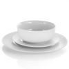 18 Piece White Porcelain Dinnerware Set with Plates Bowls Mugs   Service for 4