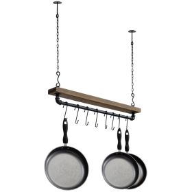 FarmHome Rustic Industrial 8 S Hooks Ceiling Mounted Hanging Pot Rack