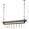FarmHome Rustic Industrial 8 S Hooks Ceiling Mounted Hanging Pot Rack