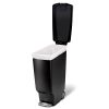 Black 10 Gallon Narrow Kitchen Trash Can with Easy Step on Lid