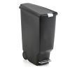 Black 10 Gallon Narrow Kitchen Trash Can with Easy Step on Lid