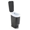 Black 10 Gallon Narrow Kitchen Trash Can with Easy Step on Lid
