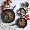 3 Piece Cast Iron Cookware Set with 8 inch 6 inch and 10 inch Skillet Frying Pan