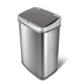 Grey 13 Gallon Stainless Steel Kitchen Trash Can with Motion Sensor Lid