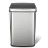 Grey 13 Gallon Stainless Steel Kitchen Trash Can with Motion Sensor Lid