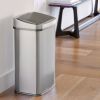 Grey 13 Gallon Stainless Steel Kitchen Trash Can with Motion Sensor Lid