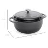 6 Quart Large Grey Enamel Cast Iron Dutch Oven Kitchen Cookware
