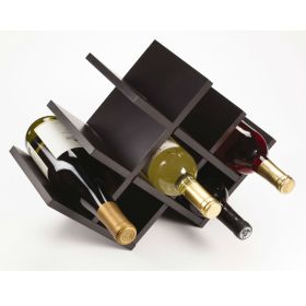 8 Bottle Mariposa Wine Rack Modern Design Dark Brown Finish