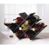 8 Bottle Mariposa Wine Rack Modern Design Dark Brown Finish