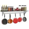 Stainless Steel Heavy Duty Wall Shelf with Pot Rack   12 inches x 60 inches
