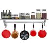 Stainless Steel Heavy Duty Wall Shelf with Pot Rack   12 inches x 60 inches
