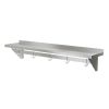 Stainless Steel Heavy Duty Wall Shelf with Pot Rack   12 inches x 60 inches