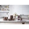 16 Piece Stoneware Dinnerware Set in Matte Brown   Service for 4