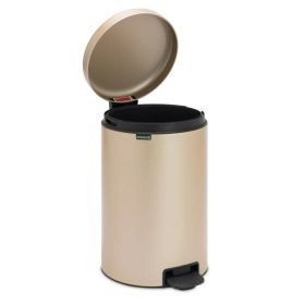 Stainless Steel 3 Gallon Kitchen Trash Can with Step on Lid in Champagne Gold