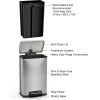 13 Gallon Kitchen Trash Can with Step Lid in Stainless Steel Finish