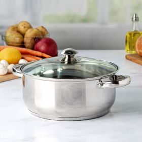 5 Quart Stainless Steel Dutch Oven with Glass Lid