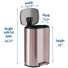 13 Gallon Copper Rose Gold Stainless Steel Step Trash Can with Deodorizer Filter