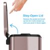 13 Gallon Copper Rose Gold Stainless Steel Step Trash Can with Deodorizer Filter