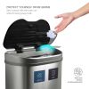 Dual Stainless Steel 18 Gallon Trash Can Recycle Bin with Motion Sensor Lid