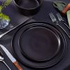 16 Piece Stoneware Dinnerware Set in Matte Black   Service for 4
