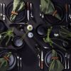 16 Piece Stoneware Dinnerware Set in Matte Black   Service for 4