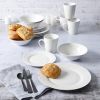 16 Piece White Ceramic Dinnerware Set w/ Bowls Plates and Mugs   Service for 4