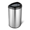 Stainless Steel Black Open Top 13 Gallon Kitchen Trash Can with No Lid