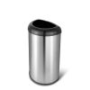 Stainless Steel Black Open Top 13 Gallon Kitchen Trash Can with No Lid