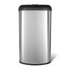 Stainless Steel Black Open Top 13 Gallon Kitchen Trash Can with No Lid