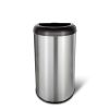 Stainless Steel Black Open Top 13 Gallon Kitchen Trash Can with No Lid