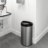 Stainless Steel Black Open Top 13 Gallon Kitchen Trash Can with No Lid