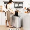 Dual 8 Gallon Step Trash Can Recycle Bin Food Waste Kitchen Compost Container
