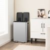 Dual 8 Gallon Step Trash Can Recycle Bin Food Waste Kitchen Compost Container